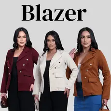 Blazer Feminino Casaquinho Alfaiataria Casaco Social Com Botão