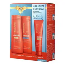 Bio Extratus Shampoo + Condicionador +Proteção 250ml cada e Máscara 90g - Desintoxica, Antirressecamento, Vegano