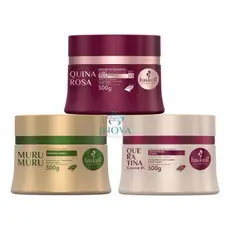Haskell Kit Máscaras Queratina & Provit B5, Murumuru e Quina Rosa 300g Cada Máscara para Reconstrução, Nutrição
