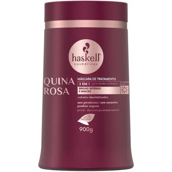 Máscara de Tratamento Quina Rosa Haskell 900g - Hidratação e Proteção Intensa