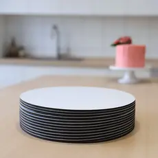 Kit 10 Cake Board 25 cm Tabuleiro de Bolo em MDF 3 mm Redondo