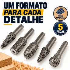 Kit De Lima Rotativa De Aço Para Madeira 5 peças