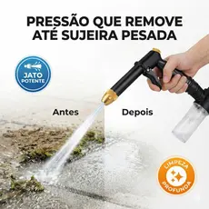 Pistola Alta Pressão Reservatório Espuma Lava Jato Carro Moto Mangueira Profissional