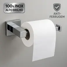 Porta Papel Higiênico Reto Papeleira Metal Inox100% Suporte Papel Moderno