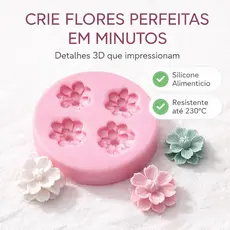 Molde Silicone Peônia Flor Cerejeira 3D Para Velas Sabonete Resina Gesso