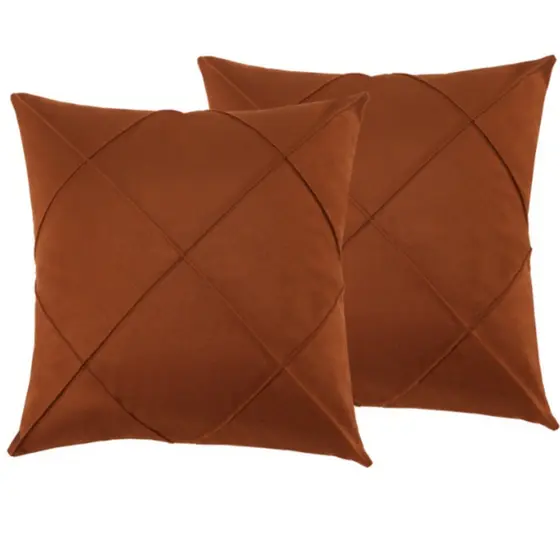 Kit 2 Capas de Almofadas 45x45cm  Decorativa  Drapeadas  Sued Macio e Aveludado  Alto Relevo