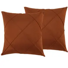 Kit 2 Capas de Almofadas 45x45cm Decorativa Drapeadas Sued Macio e Aveludado Alto Relevo