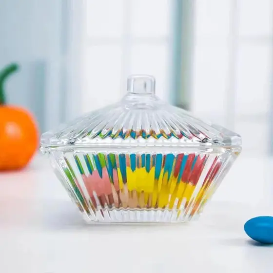 Kit 4 Mini Potiches de Cristal Baleiro para Decoração de Festas