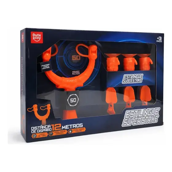 Estilingue Infantil Super Strike com Alvo e Dardos Brinquedo