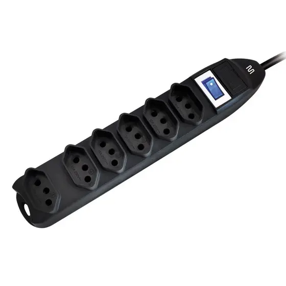 Filtro De Linha Multi 6 Tomadas 1M Preto Linear - WI221