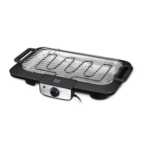 Churrasqueira Elétrica 220V com Controle de Temperatura Inox 2000W Preto Multi - GO132