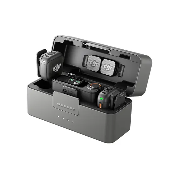 Microfone DJI Mic 3 (2 TX Microfone + 1 RX Receptor + 1 Case de carregamento) BR - DJI138