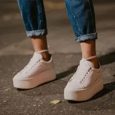 Tênis Branco Feminino Plataforma Sapatenis Casual Sola Alta Blogueira Original Envio Já Promoção
