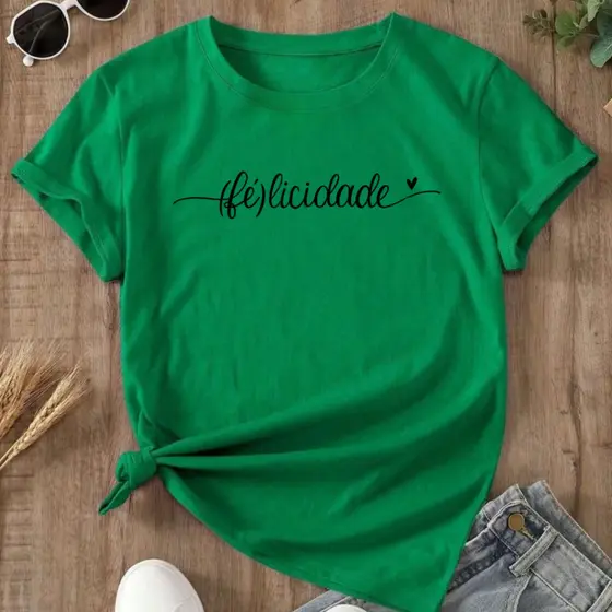 Camiseta Feminina Tshirt Estampas Minimalista Tendência Camiseta Varias Cores Confortável e Estilosa