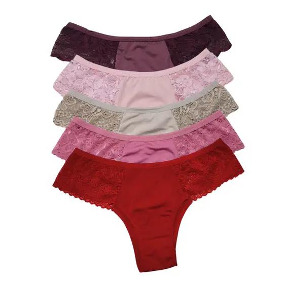 Kit 3 Calcinhas de Renda Lateral Conforto e Sensualidade Dia a Dia
