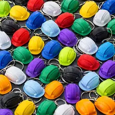 Kit 300 Chaveiros Capacetes EPI Com Nome Brinde Presente Civil Construção Segurança Trabalho NBR NR