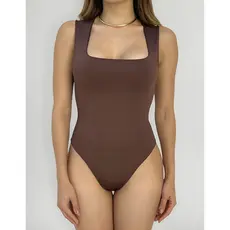 Body Decote Quadrado Feminino Alça Liso Casual