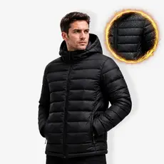 Jaqueta Puffer Masculina Bobojaco Bomber Blusa de Frio Inverno Neve Com Touca Removível