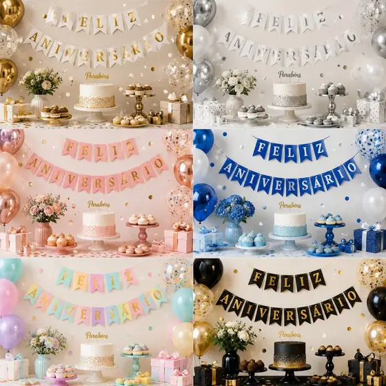 Faixa Varal De Letras Papel Feliz Aniversário Bandeirinhas Decoração De Festa