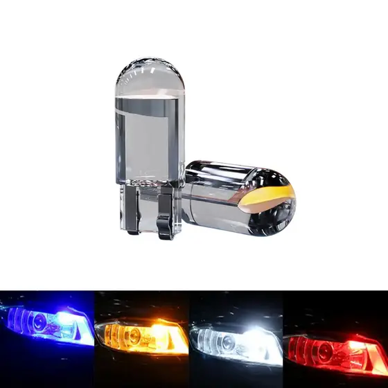 Kit 4 Lâmpada Led Pingo T10 Carro Moto Diversas Cores 9mm 23mm 0,36W-COB Corrente 0,03A - DC12V