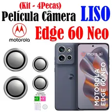 Kit (4*Pecas) Película Câmera Liso Edge 60 Neo Motorola Com Anel De Metal Protetors Lentes Vidro Temperado