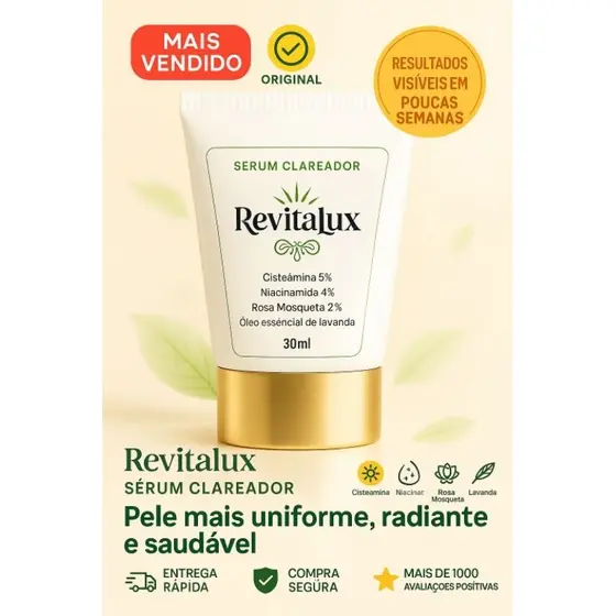 Revitalux Sérum Clareador 30ml – Melasma, Manchas, Uniformização da Pele e Hidratação