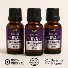 Óleo de semente de uva 30ml prensado a frio fina life 3 unidades - hidratação profunda
