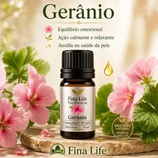 Óleo essencial Geranio Egito 10ml fina life MANCHAS - ESTRIAS - CELULITE