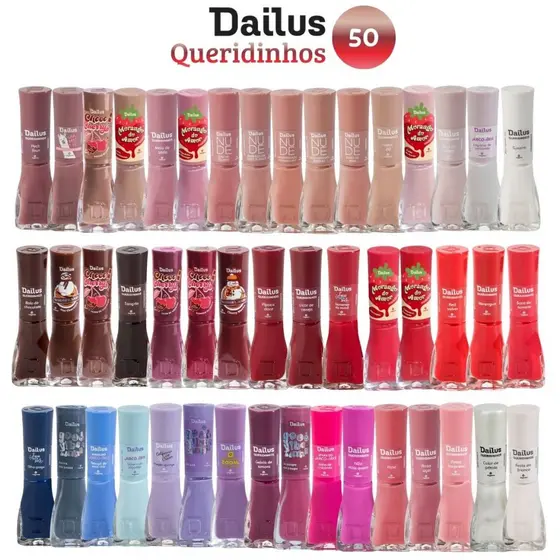 KIT 50 ESMALTES DAILUS NOVA COLEÇÃO - ENVIO IMEDIATO ATACADO MANICURE