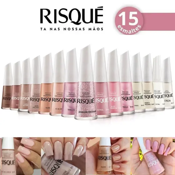 Risqué: Kit 15 Esmaltes Risque Hipoalergênicos Mais Vendidos Risque