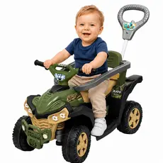 Carrinho de Passeio Infantil Quadriciclo Andador Empurrador Com Buzina e Cinto de Segurança