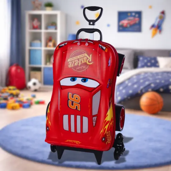 Mochila Mala de Rodinhas Infantil Escolar 3D Vingadores Marvel Disney Stitch Max Toy