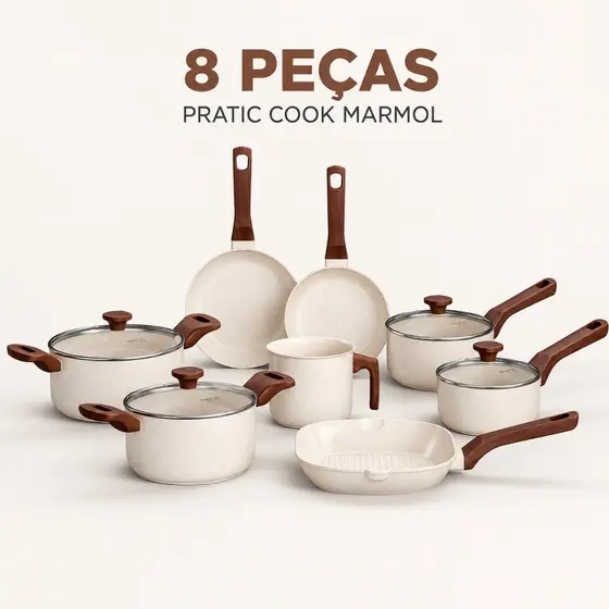 Conjunto de Panelas Antiaderente Cerâmica até 8 Peças Mimo Style