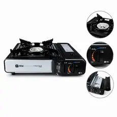 Fogareiro Frontier Flex Nautika Preto a Gás para Camping com Acendimento Automático Seguro