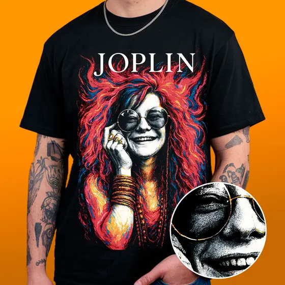 Camiseta Joplin - Estampa Reticulada Algodão 30.1
