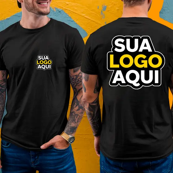 Camiseta Premium Personalizada Com Sua Logo ou Arte Preferida