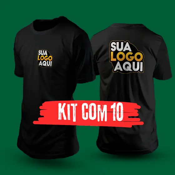 Kit 10 Camisetas Premium Personalizadas Com Sua Logo
