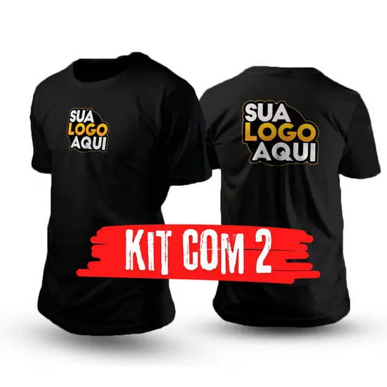 Kit com 2 Camisetas Personalizadas Com Sua Logo Premium ou Arte Preferida
