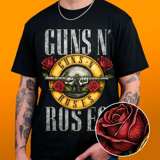 Camiseta Guns N Roses Várias Estampas - Estampa Reticulada Algodão 30.1