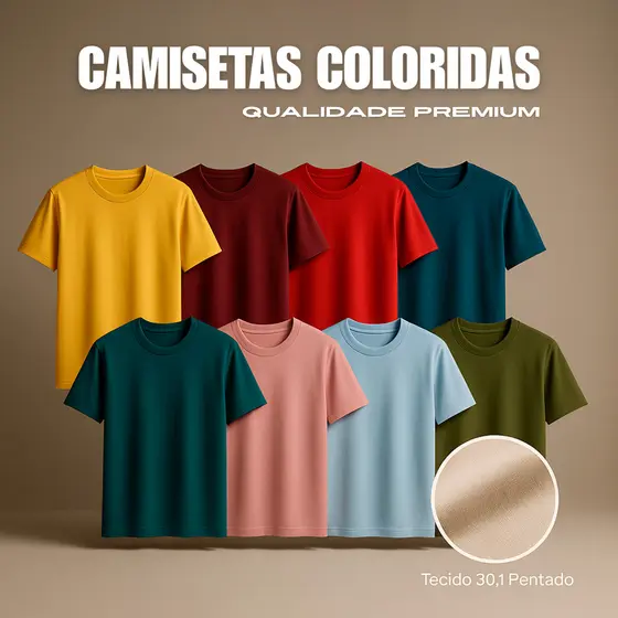 Camisetas Premium 100% Algodão Fio 30.1