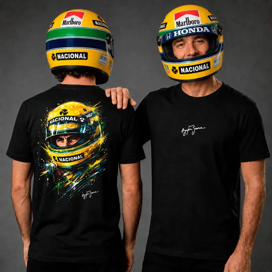 Camiseta Ayrton Senna 🏎️ 100% Algodão Halftone