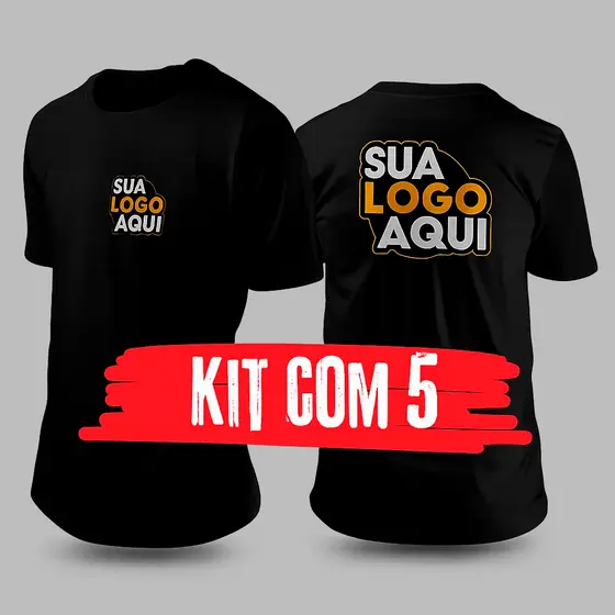 Kit 5 Camisas Personalizadas Com Sua Logo Preferida Premium 30.1 penteada
