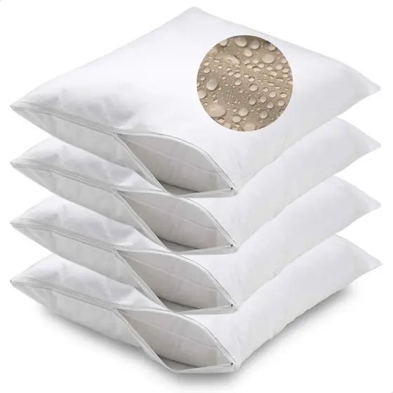 Kit 4 Capas de Travesseiro Antiácaro Impermeável Antialérgico Percal 180 Fios Com Zíper