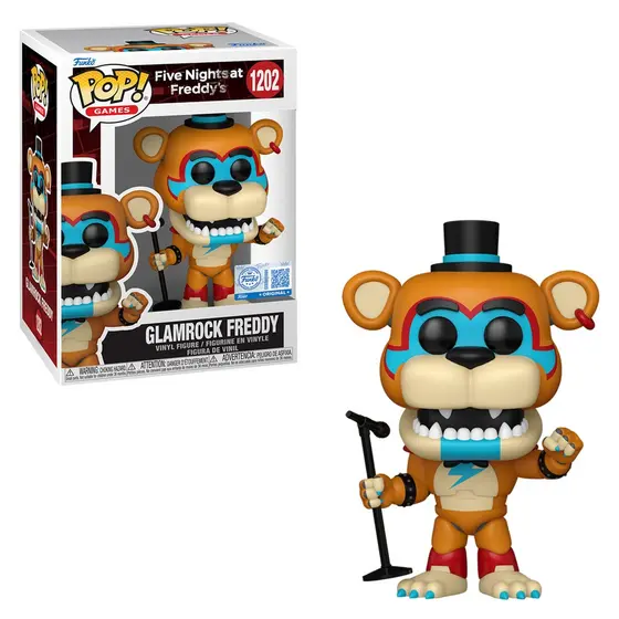 FUNKO POP GAMES FIVE NIGHTS AT FREDDY'S EXCLUSIVE - GLAMROCK FREDDY 1202 NOVO ORIGINAL