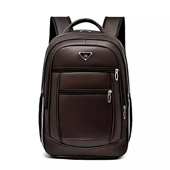 Mochila de Couro Masculina Feminina Grande Reforçada