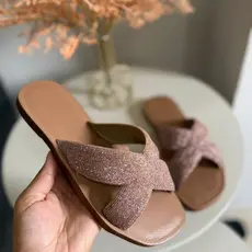 Chinelo feminino Cruzada Glitter Lançamento  2026