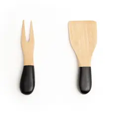 Jogo de Utensílios Para Queijo de Bambu 2pcs Preto - Oikos