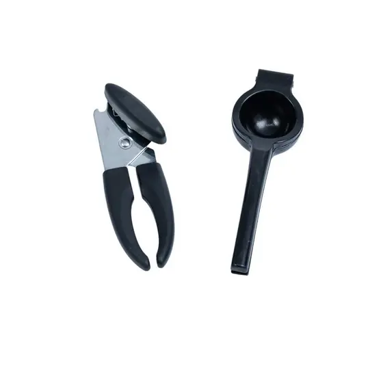 Kit Abridor de Lata Espremedor de Limão 2 Pçs Preto - Oikos