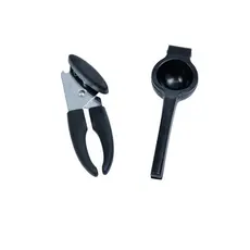 Kit Abridor de Lata Espremedor de Limão 2 Pçs Preto - Oikos