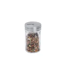 POTE PORTA TEMPERO DE VIDRO COM TAMPA DE INOX GIRATÓRIA 90ML - MOZCADA
